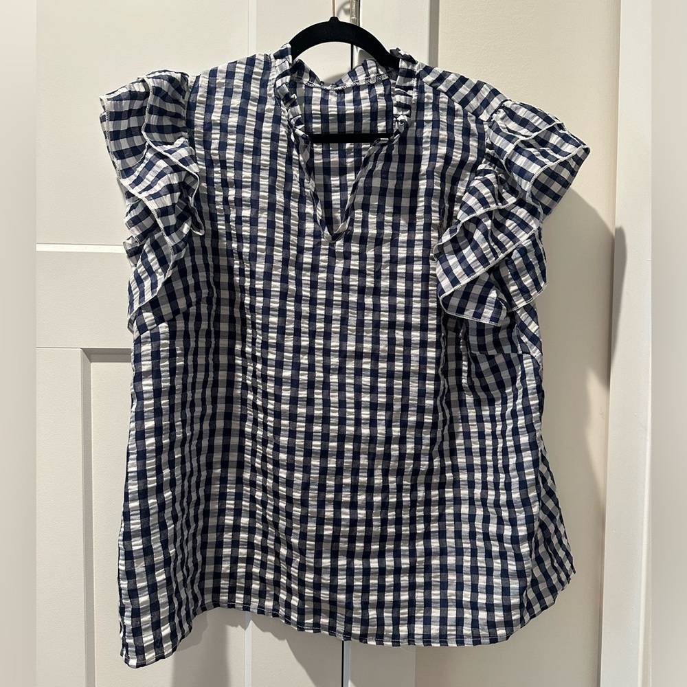 Navy and white SHEIN top